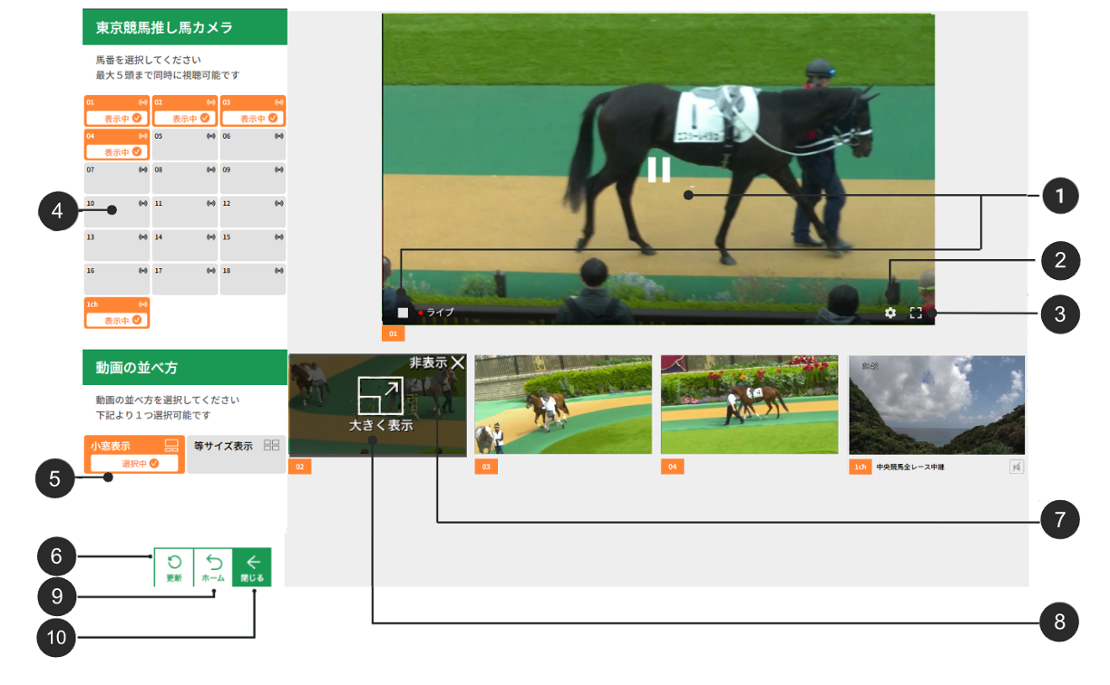 推し馬カメラ 小窓表示イメージ